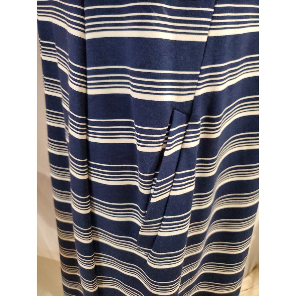 Lands End Striped Sleeveless Sheath Dress Plus Size 18 Nautical Coastal Pockets - Picture 5 of 11